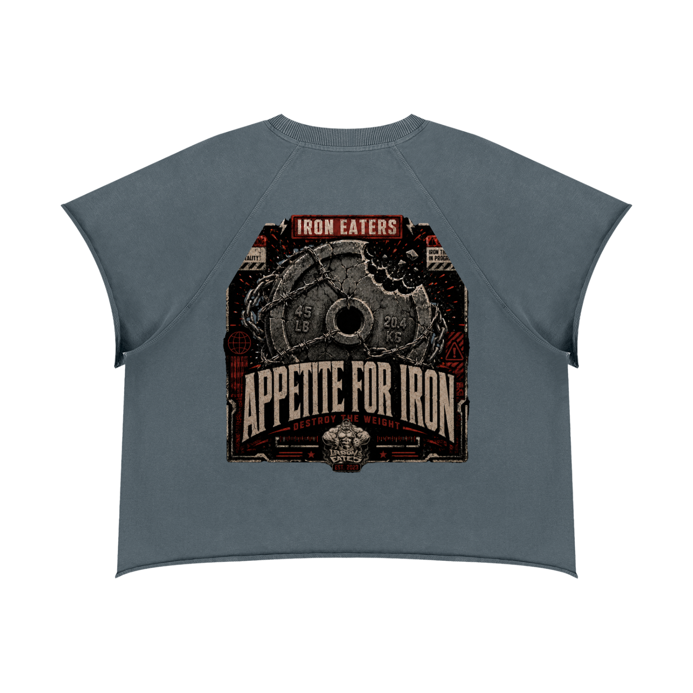 I EAT! Vintage Raw-Edge Pump Cover Tee