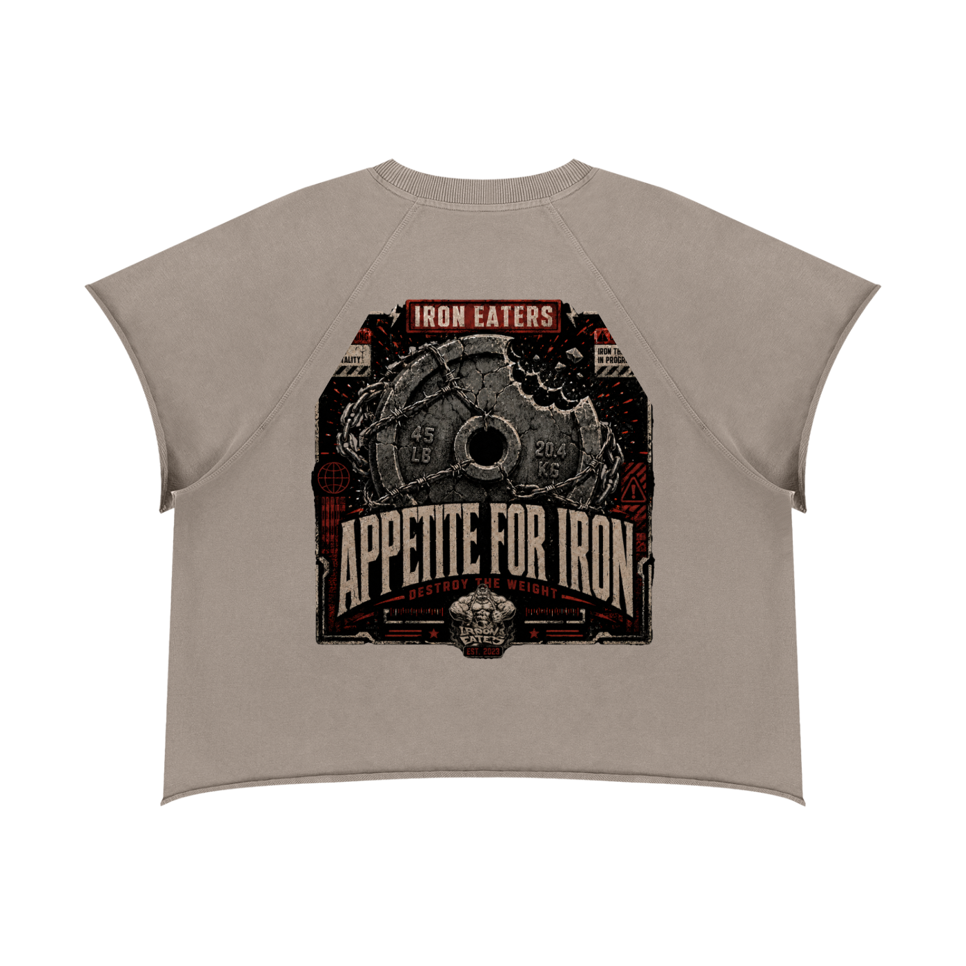 I EAT! Vintage Raw-Edge Pump Cover Tee
