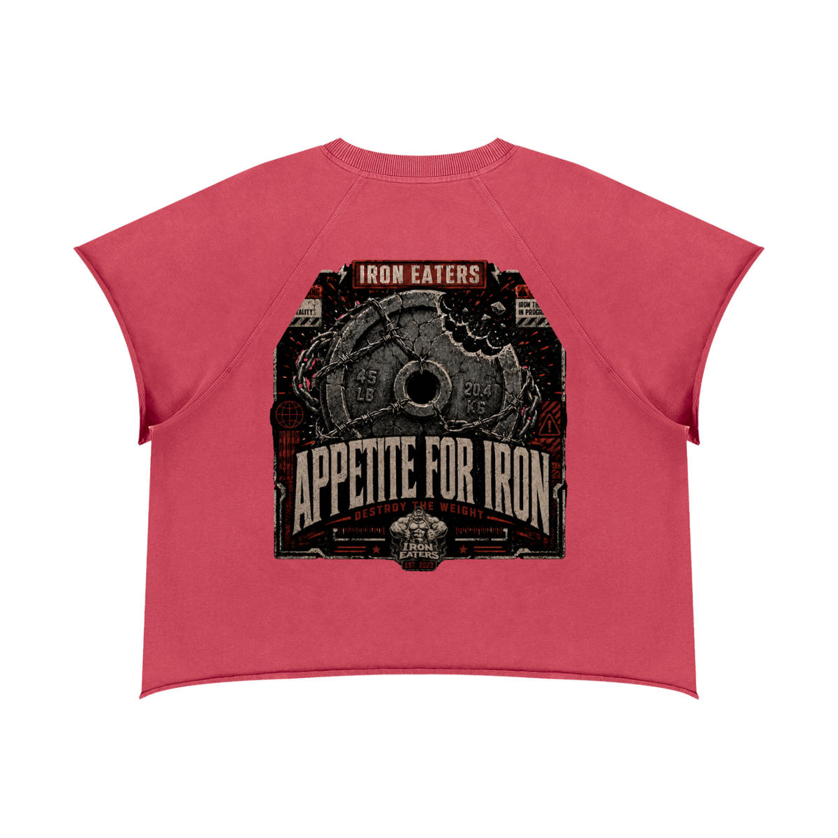 I EAT! Vintage Raw-Edge Pump Cover Tee