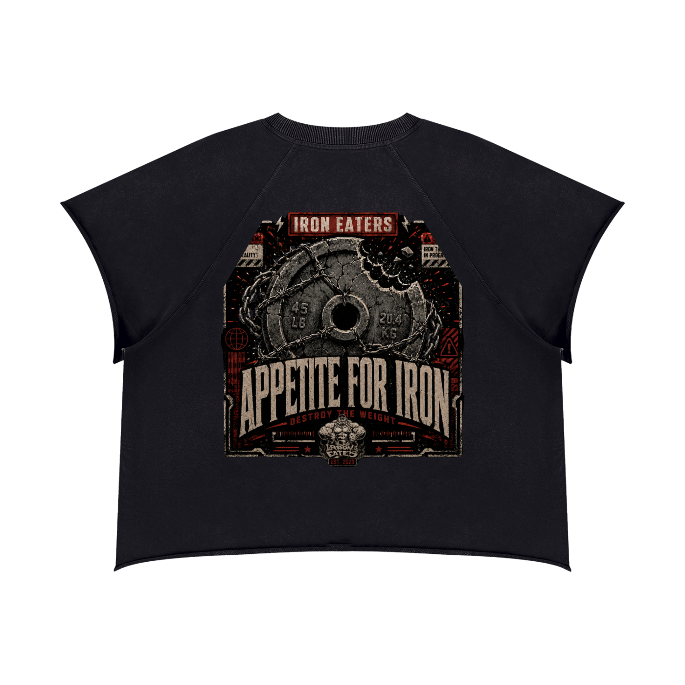 I EAT! Vintage Raw-Edge Pump Cover Tee