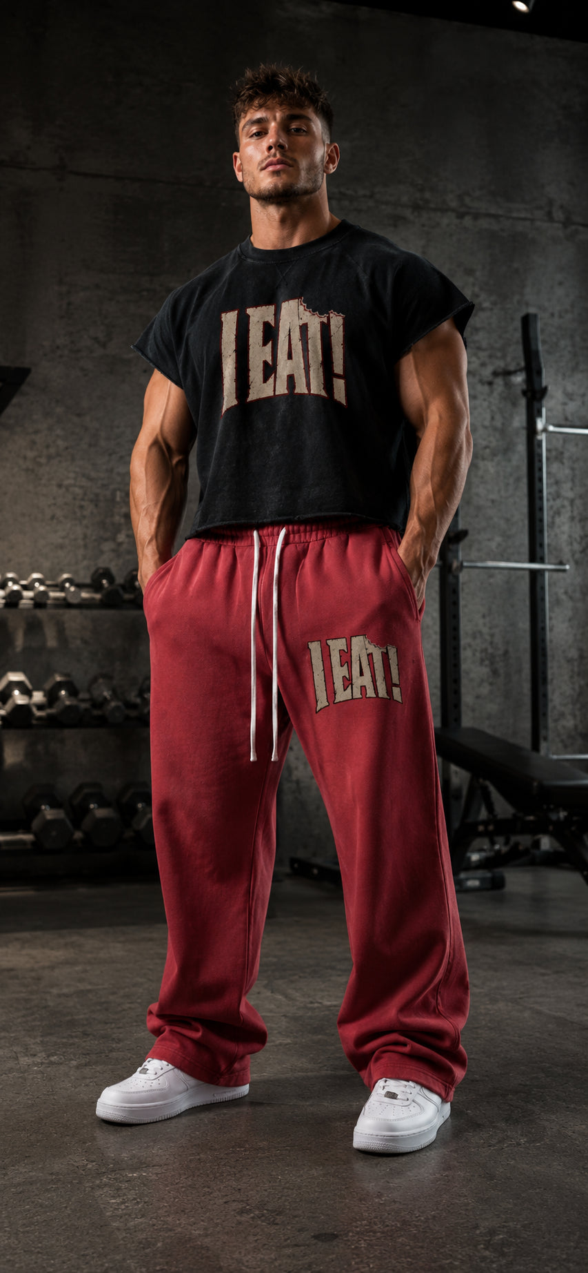 I EAT! Vintage Raw-Edge Pump Cover Tee
