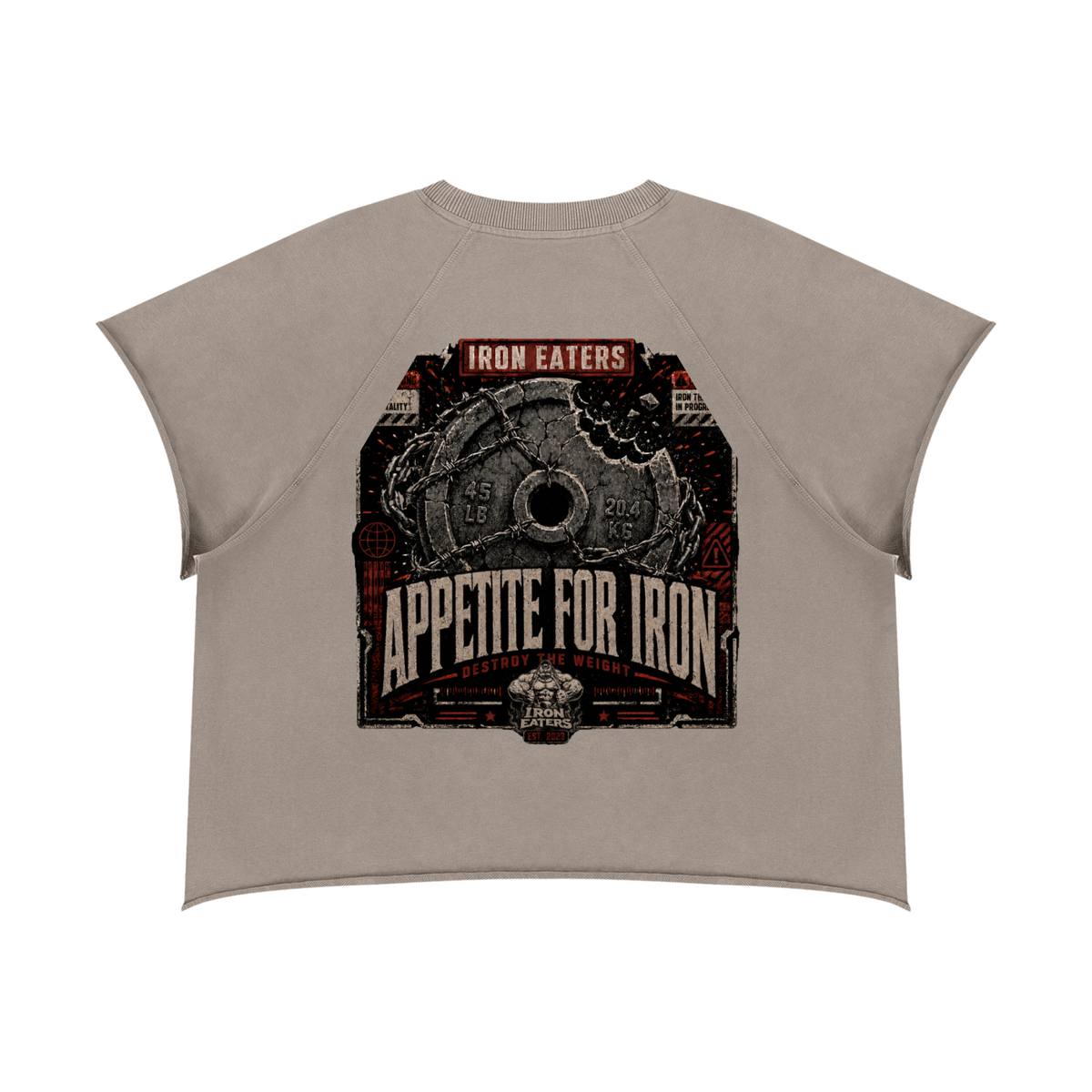 I EAT! Vintage Raw-Edge Pump Cover Tee