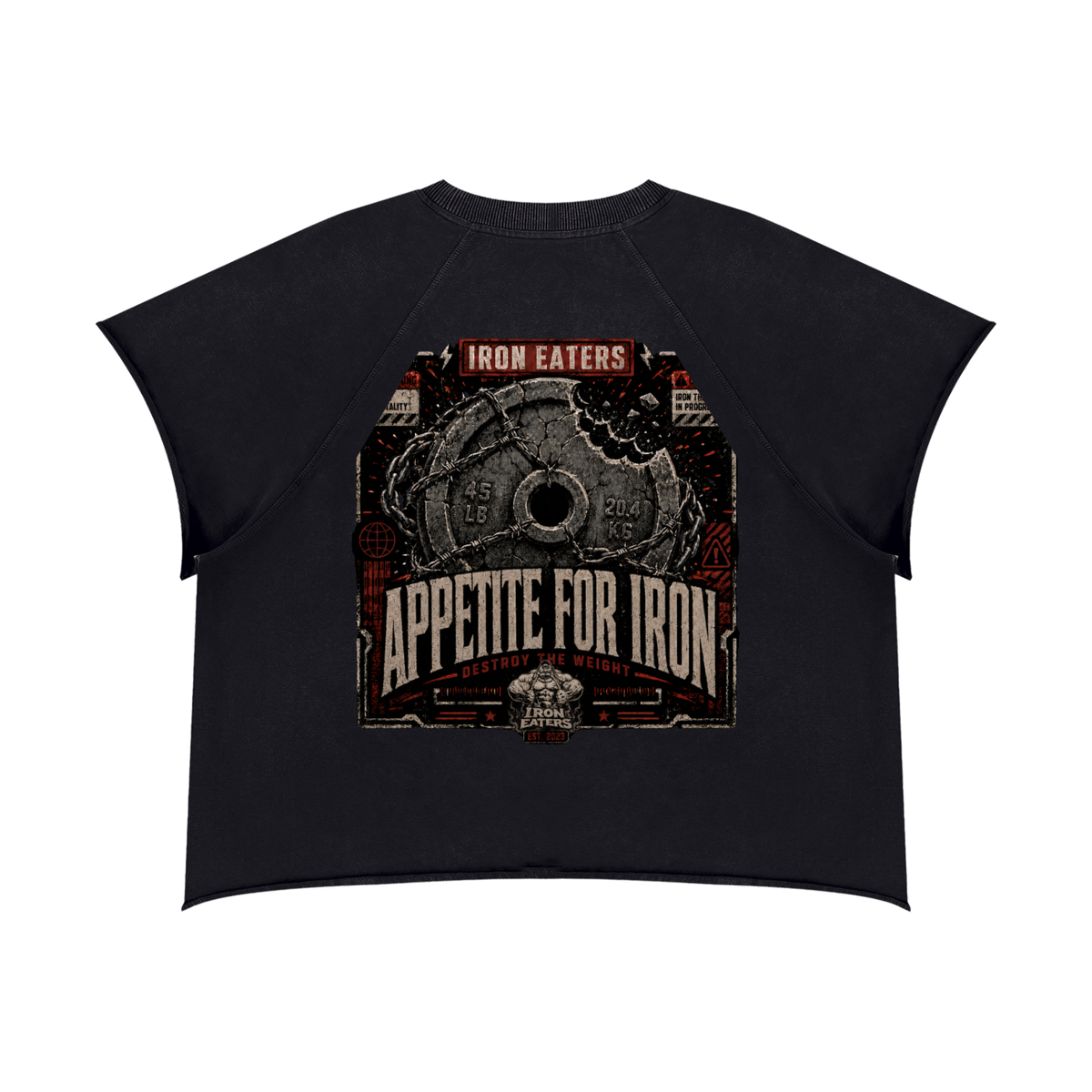 I EAT! Vintage Raw-Edge Pump Cover Tee