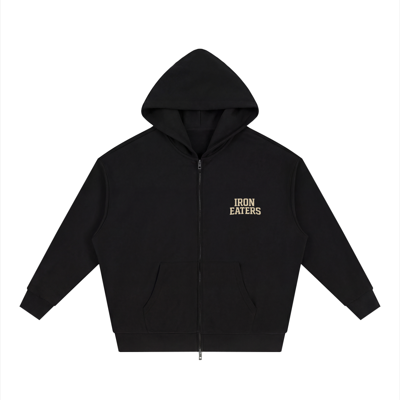 Unisex Loose Solid Full Zip Hoodie