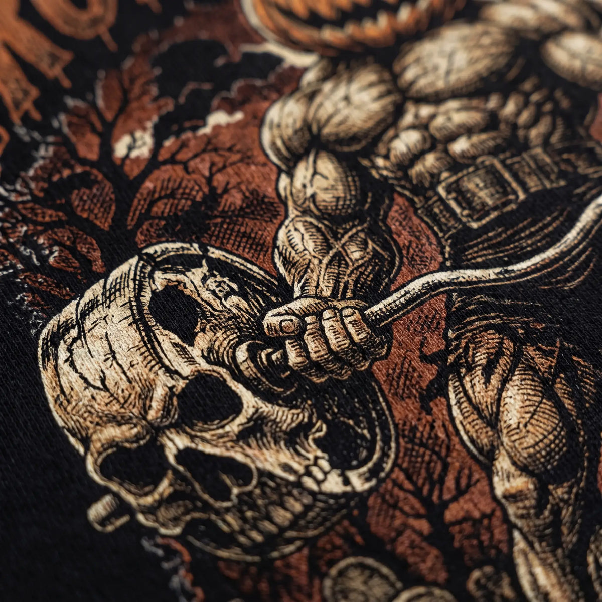 Feed the Hunger skull artwork print detail